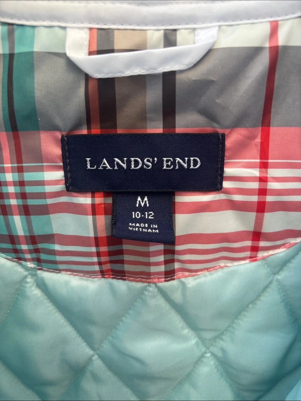 Lands' End Women's White Sporty Quilted Vest Size Medium
